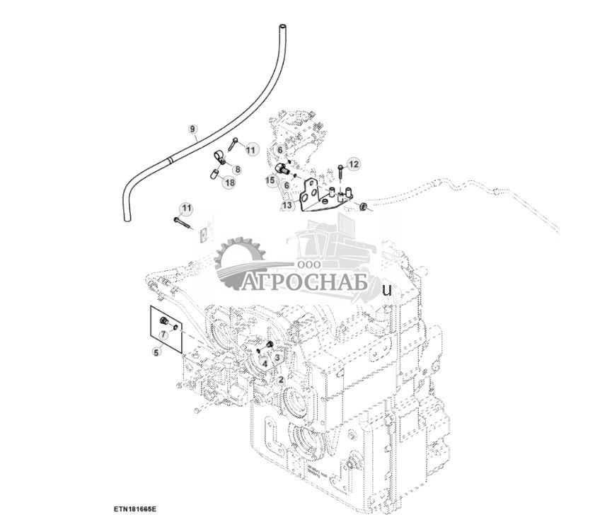 Заглушка, система рулевого управления, AutoTrac™, без гидравлического тормоза прицепа (804101 - ) - ST906656 577.jpg